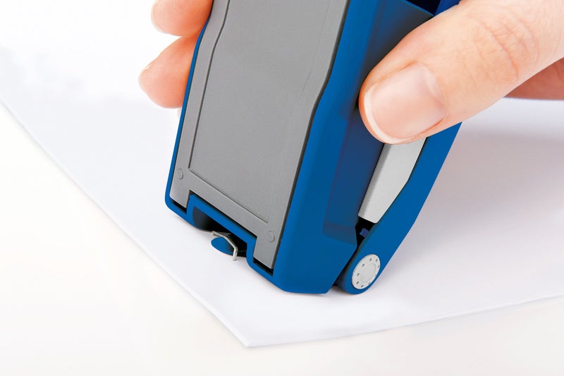 Novus E25 Compact Stapler, 25 Sheet Capacity, Precision Staple Guide, German Engineered, Staple|Pin|Tack, 10 Year Warranty, Blue (020-1766) - Image 3